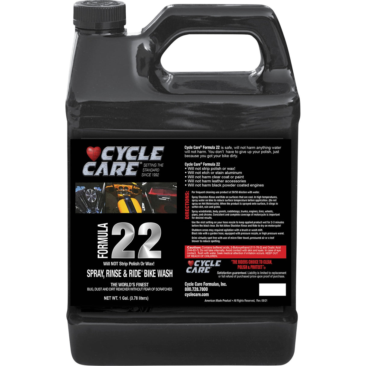 CYCLE CARE FORMULAS 3704-0115 22128 Formula 22 Spray, Rinse & Ride® Cleaner Formula 22 Spray & Ride - 1 U.S. gal.