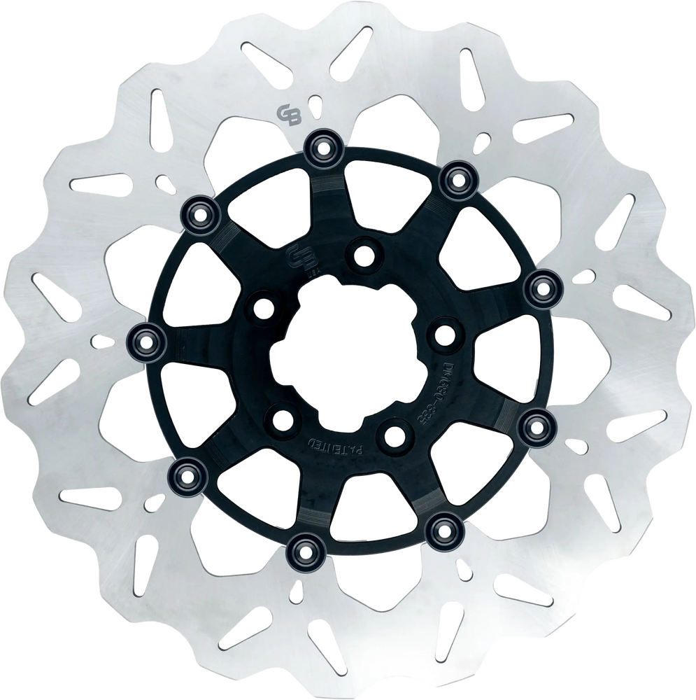 Gbrakes Rotor 12.5" Floating Wave Front Black - GBDU007 For Harley Motorcycles 2000-2013