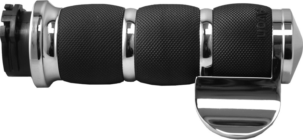 Avon Air Cushioned Grips With Cable Throttle Boss Chrome - AIR-90-BOSS For Harley Motorcycles 1984-2018