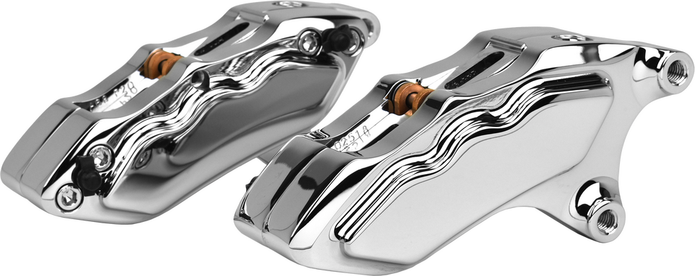 Hawg Halters Inc 6 Pist Front Dual Caliper Kit Chrome W 11.8" Rotor - FKDDCC6018D For Harley Touring 2006-2023