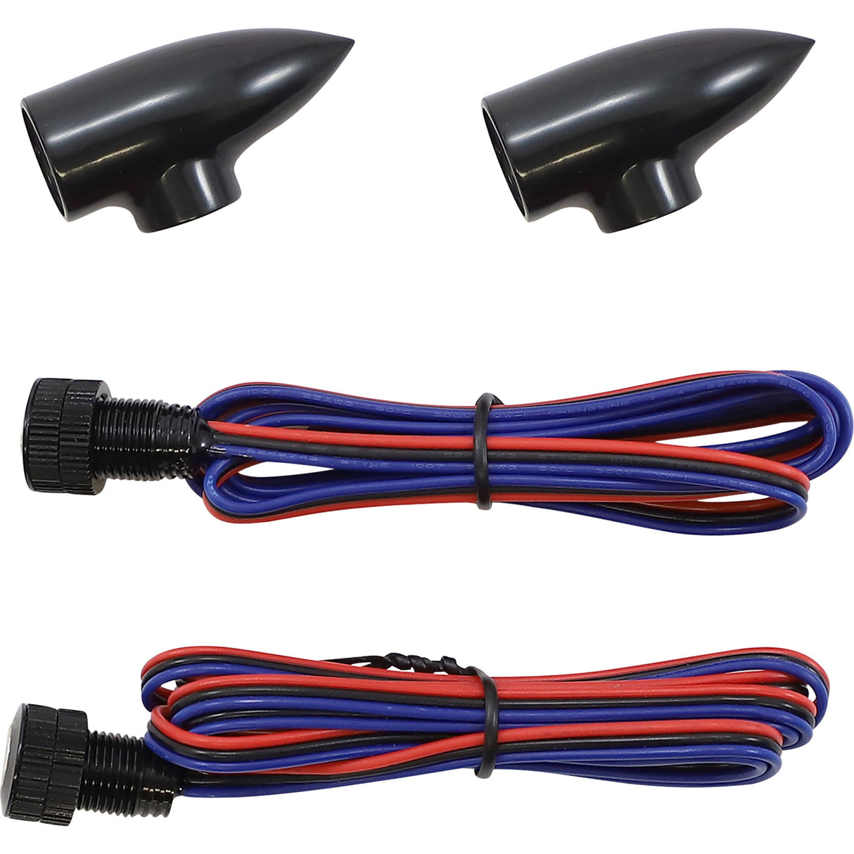 Paul Yaffe Bagger Nation Lightning Bullets Run Turn LED Lights Marker LIghts Amber Black - LB-F-AMB-B For Harley Softail 2018-2020