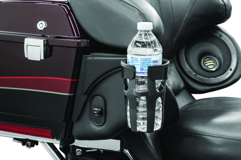 Kuryakyn Reflex Drink Holder-Passenger Mount Black - 6489 For Harley Touring 1998-2013