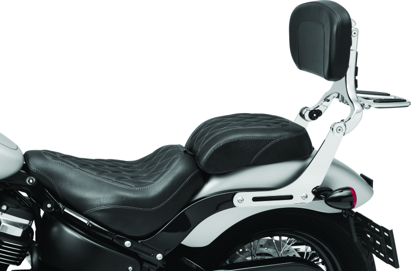 Kuryakyn 7080 Fixed Mounts Multi-purpose Driver & Passenger Backrest 18-Up Softail Black