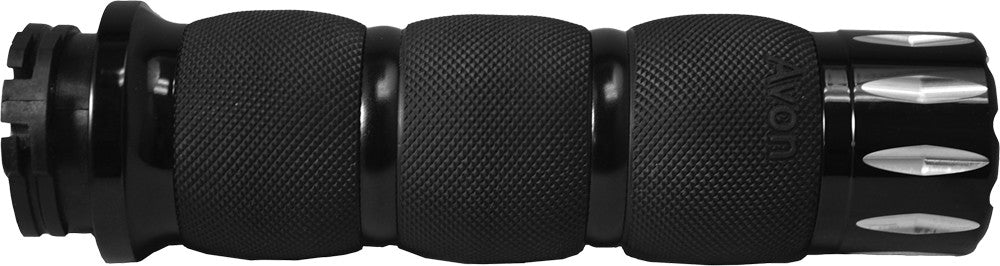 Avon Air Cushion Grips Rival Black - AIR-90-ANO-RIV For Harley Motorcycles 1984-2018