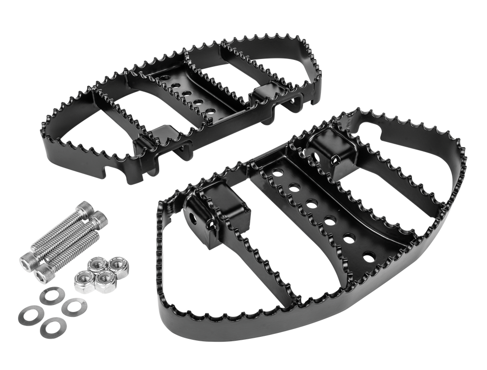 Burly Brand MX Style Passenger Boards Black FLT - B13-1051B For Harley Touring 1993-2024
