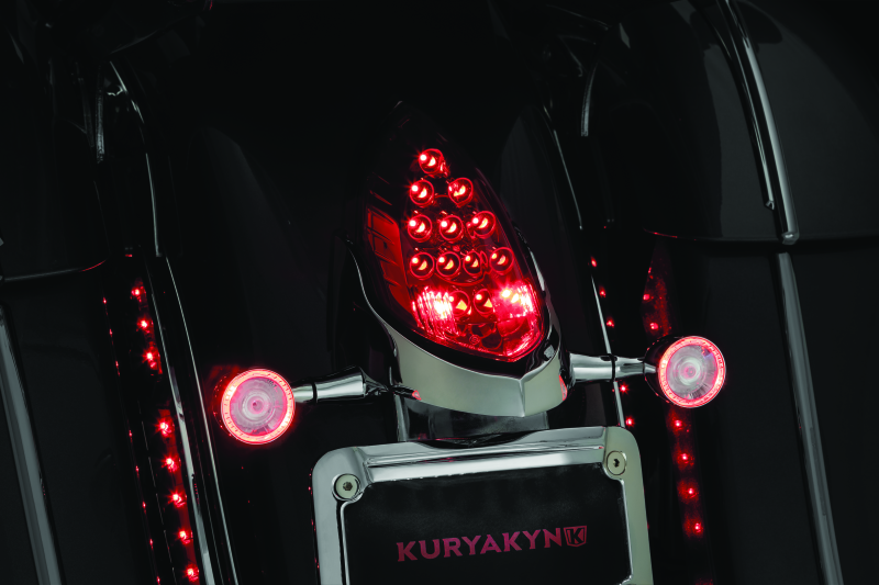 Kuryakyn Rear Turn Signal & License Plate Mount Indian Chrome - 3128 For Indian 2014-2021