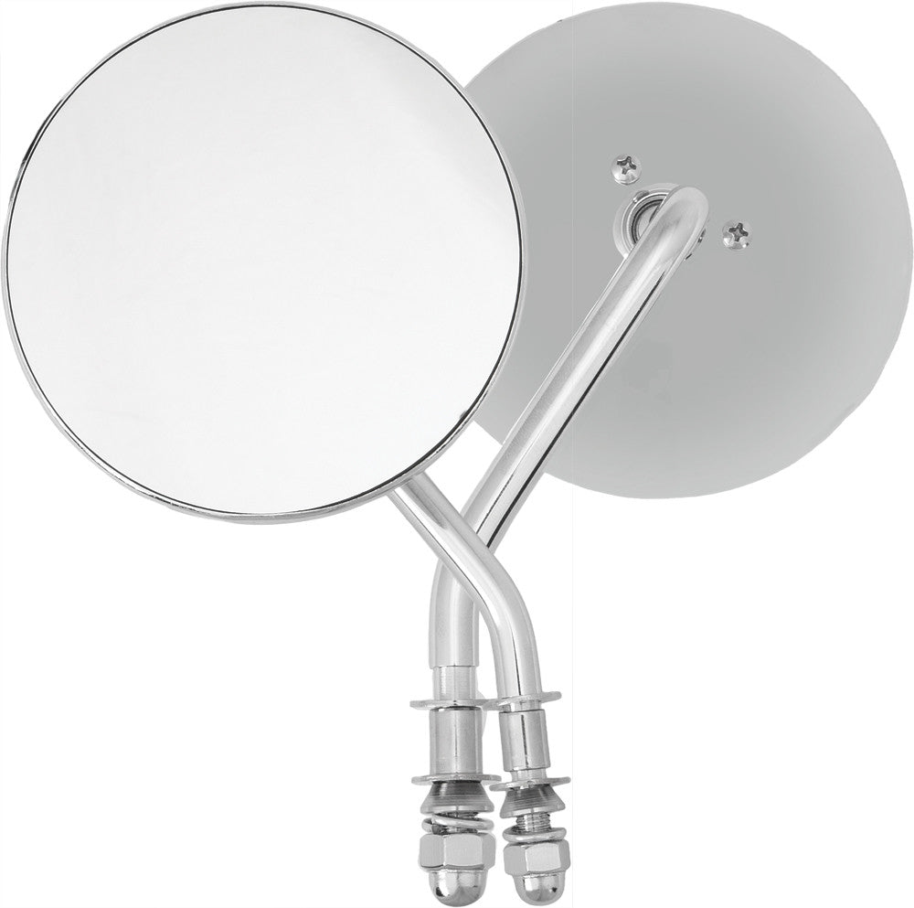 Harddrive 153082 4" Round Mirror Chrome Left Side For Harley Motorcycles 1970-2018