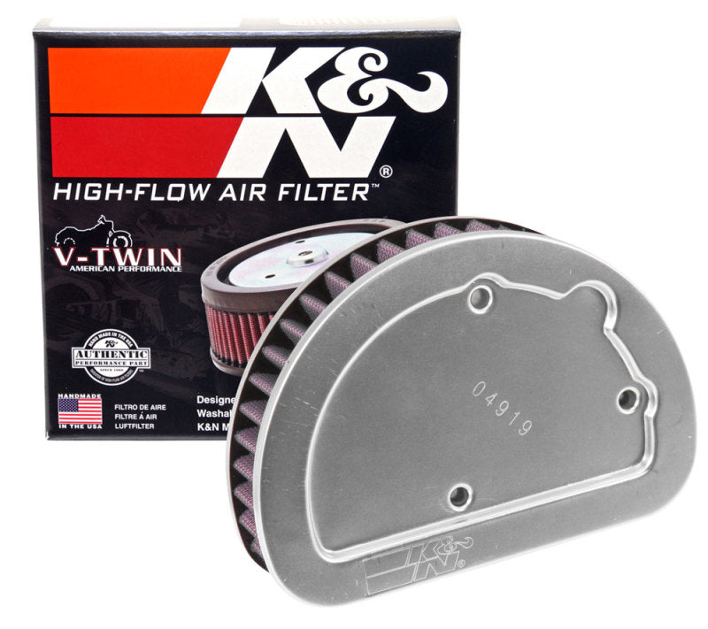 K & N Engineering Replacement Unique Air Filter 6.625in L X 4.75in W X 1.625in H With 1 Flange For - HD-1614 For Harley Motorcycles 2014-2017