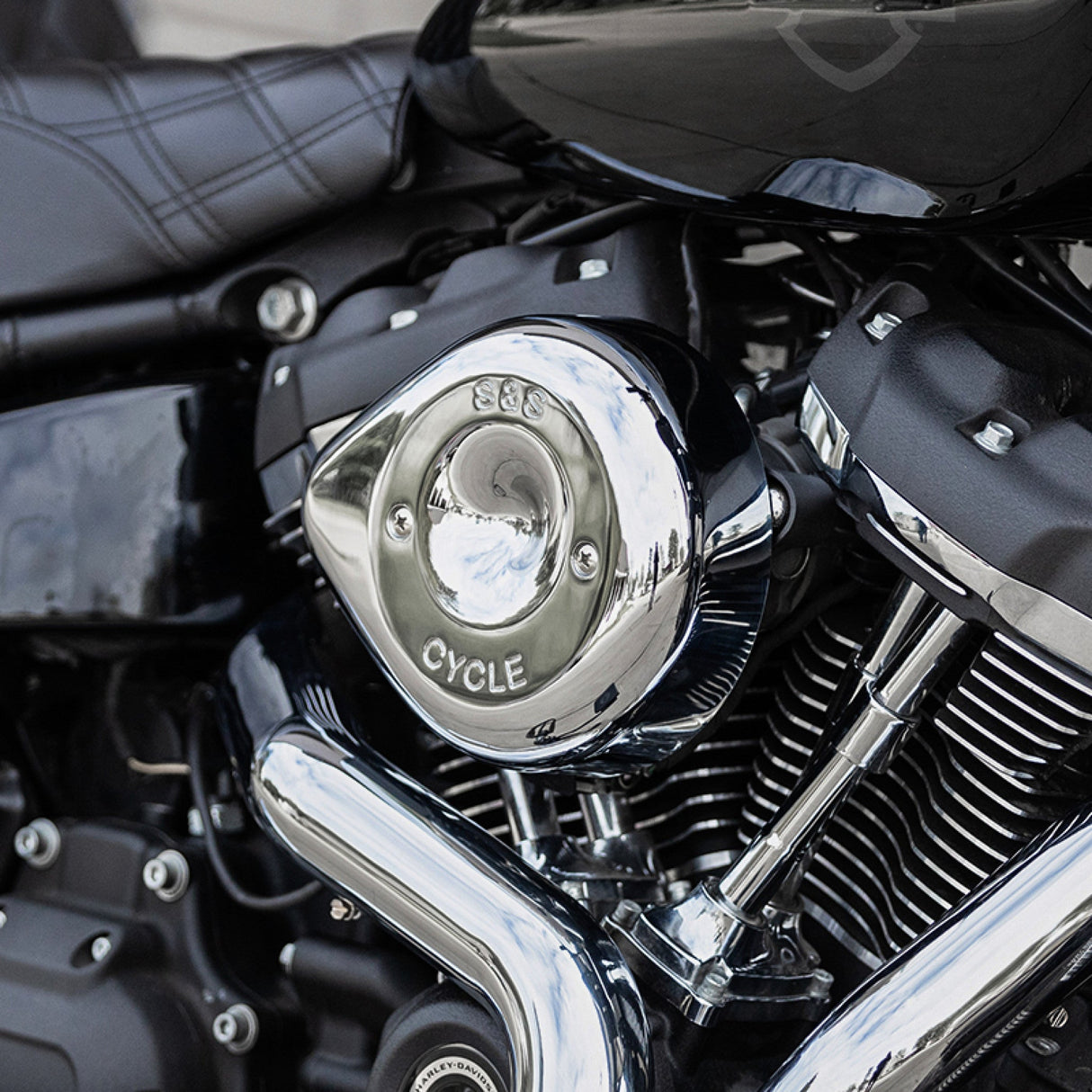 S&S Cycle Stealth Air Cleaner Cover Teardrop Chrome - 170-0530