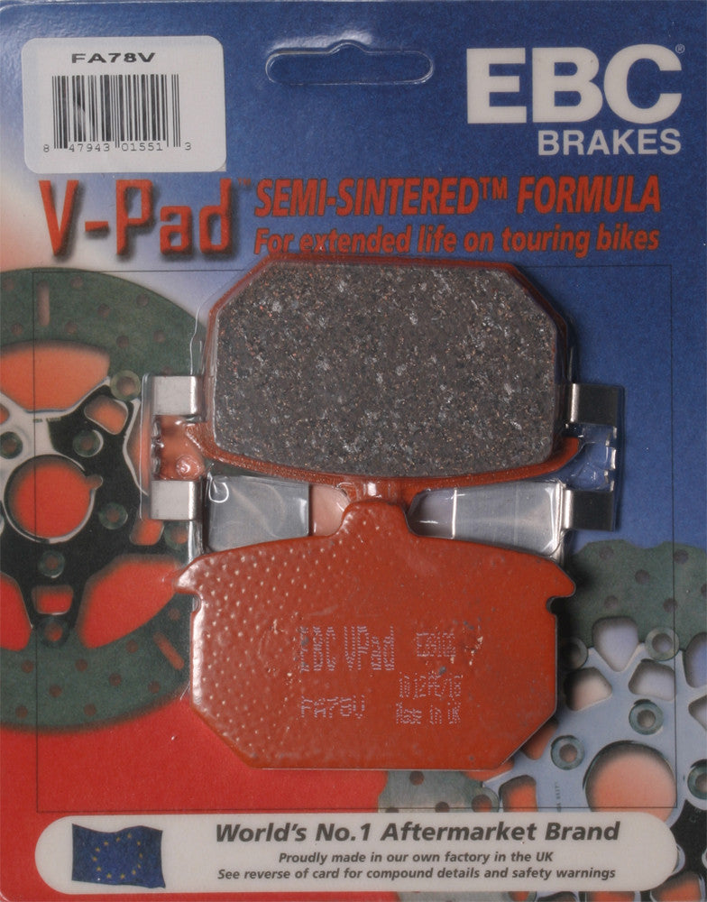 Ebc Brake Pads Semi-Sintered V Series - FA78V For Harley 1982-1987