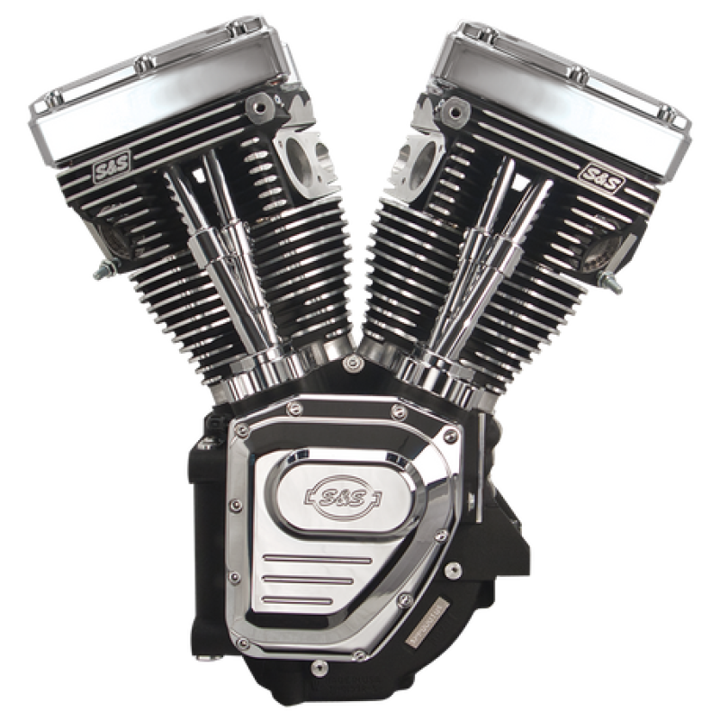 S&S Cycle BT T124LC Long Block Engine With 585 Cam Wrinkle Black - 310-0326A For Harley Touring 1999-2006