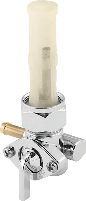 Bikers Choice 489716 Chrome 22MM Petcock With Screen Left Outlet Custom Universal