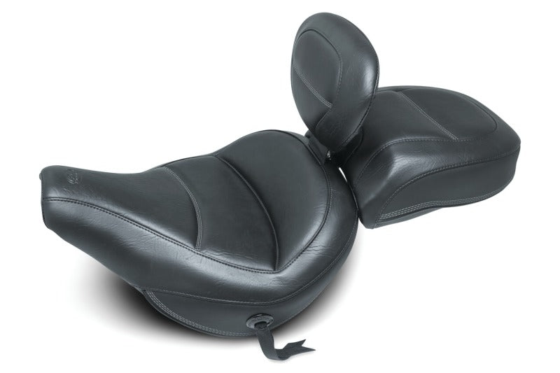 Mustang Motorcycle 79330 Mustang 18-21 Harley Heritage Classic Standard Deluxe Touring Solo Seat W/driver Backrest - Black