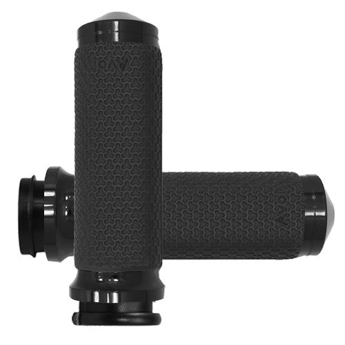Avon FLY BY Wire Throttle Memory Foam Grip Black - MF-63A-ANO-FLY For Harley Motorcycles 2008-2019