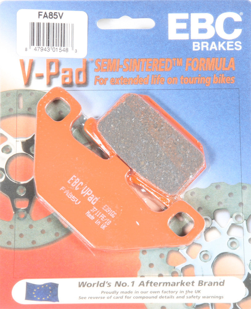 EBC Brake Pads Semi-Sintered V Series - FA85V For Kawasaki Motorcycles 1983-2009 | Indian 2009-2013