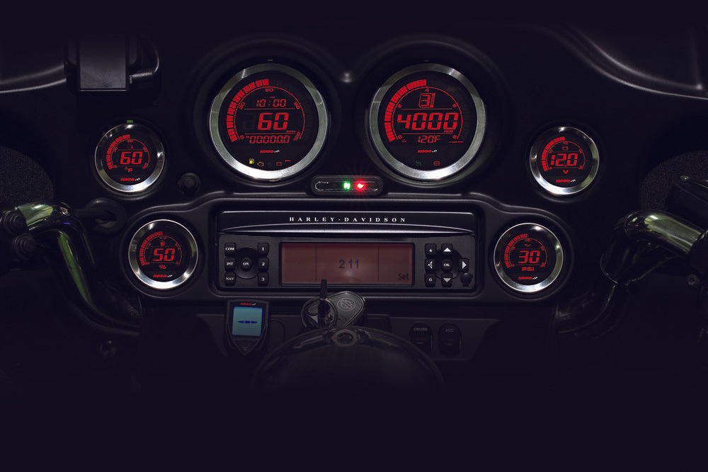 Koso North America Digital Gauge Cluster Silver Bezel Flht AND Fltr - BA050901 For Harley Touring 2004-2013