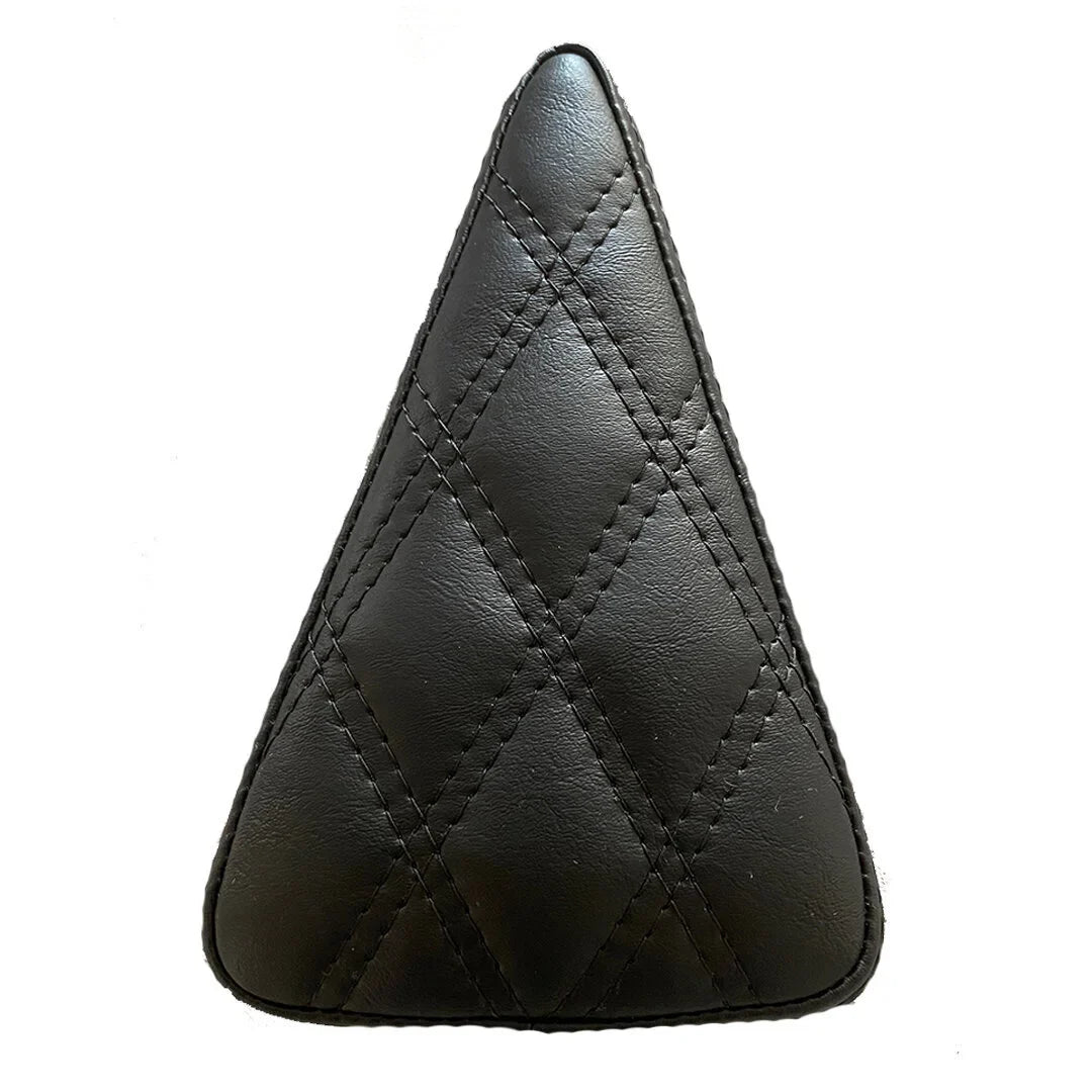Siouxicide Choppers Low Rider S/ST Excalibur Backrest - Black, Short 16, 1 1/2 in, For 2022-Up Low Rider ST, Perforated Pad Double Diamond Red