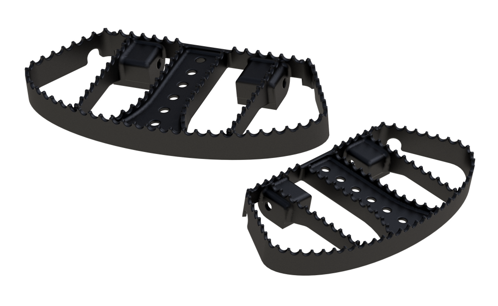 Burly Brand MX Style Floorboards Black - B13-1050B For Harley Motorcycles 1985-2026