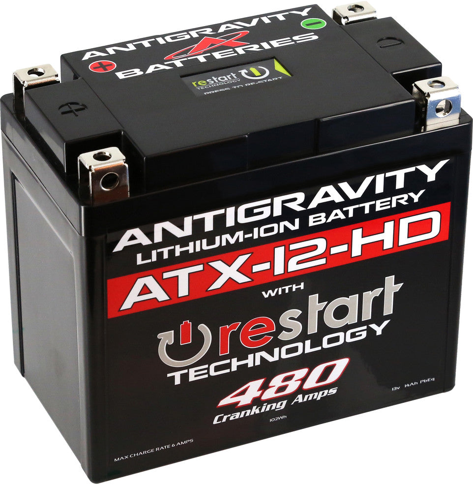 Antigravity Lithium Battery ATX12-HD-RS 480 CA - AG-ATX12-HD-RS For Harley 2002-2017 | Suzuki Motorcycles 1987-2018 | Kawasaki Motorcycles 1991-2018