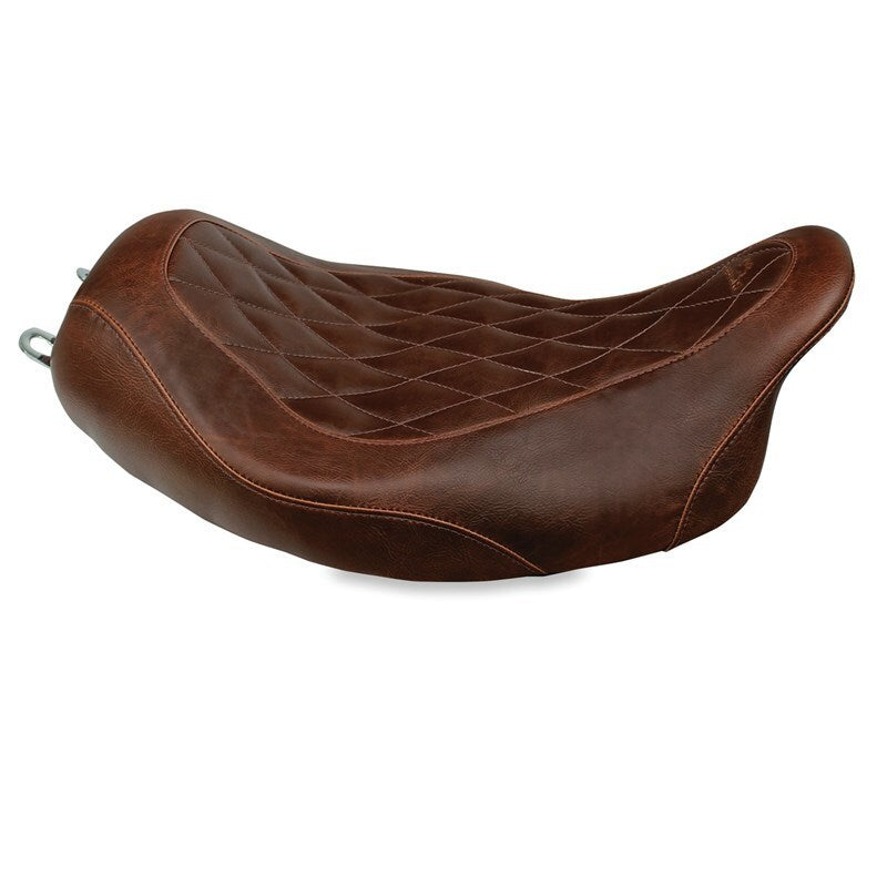 Mustang Motorcycle Rd King, Str Glide, Eagle Tripper Solo Seat Brown - 76722 For Harley Touring 2008-2021