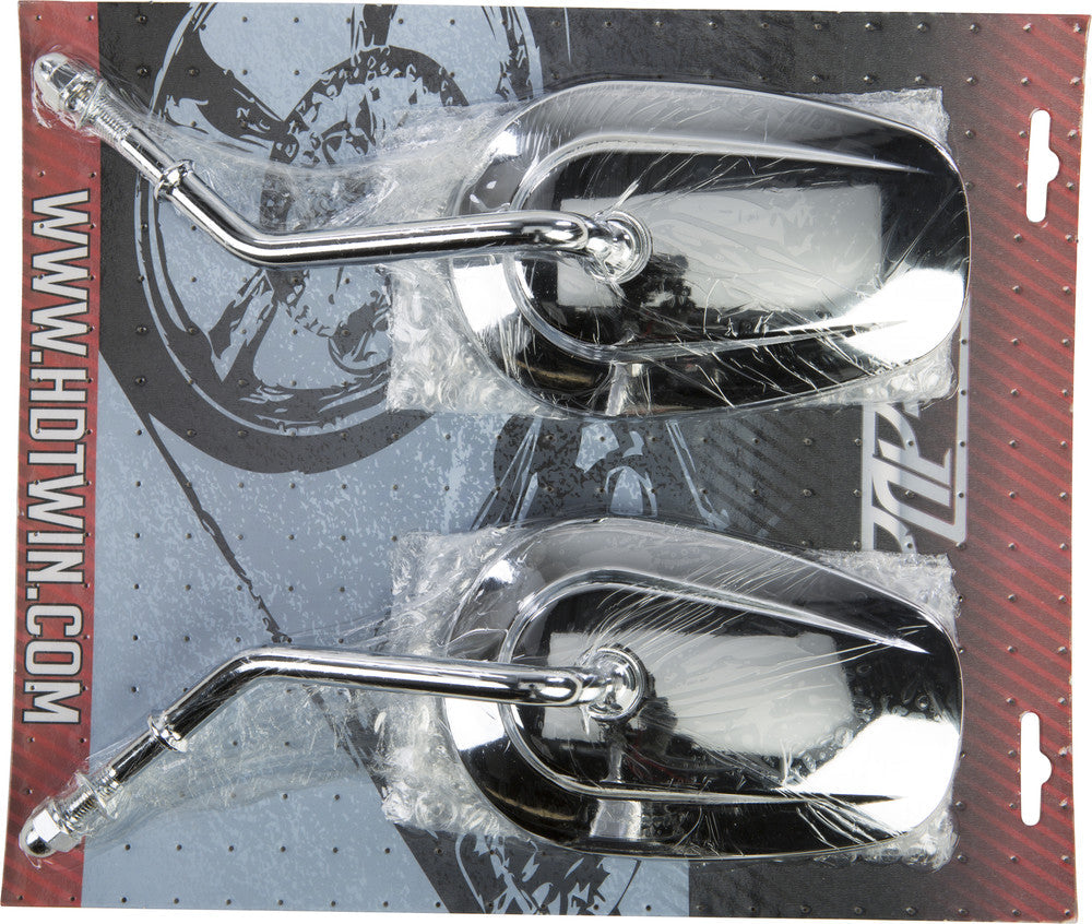 Harddrive Mirror OE Style Tapered Short Stem Chrome - 18-501 For Harley Motorcycles 1970-2018