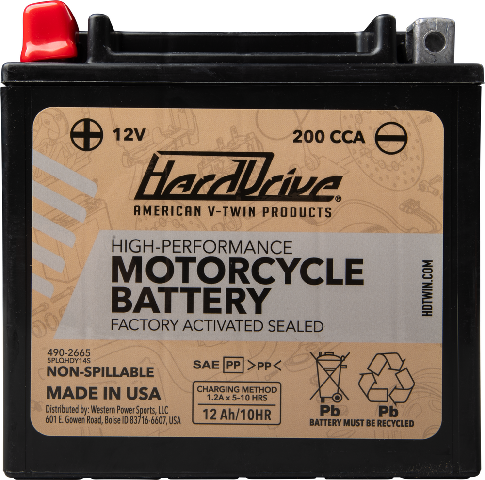 Harddrive High Perform Battery YTX-14 CCA 200 - HRDM7RH4S For Harley Rod / Screamin' / Night / Street 2002-2006