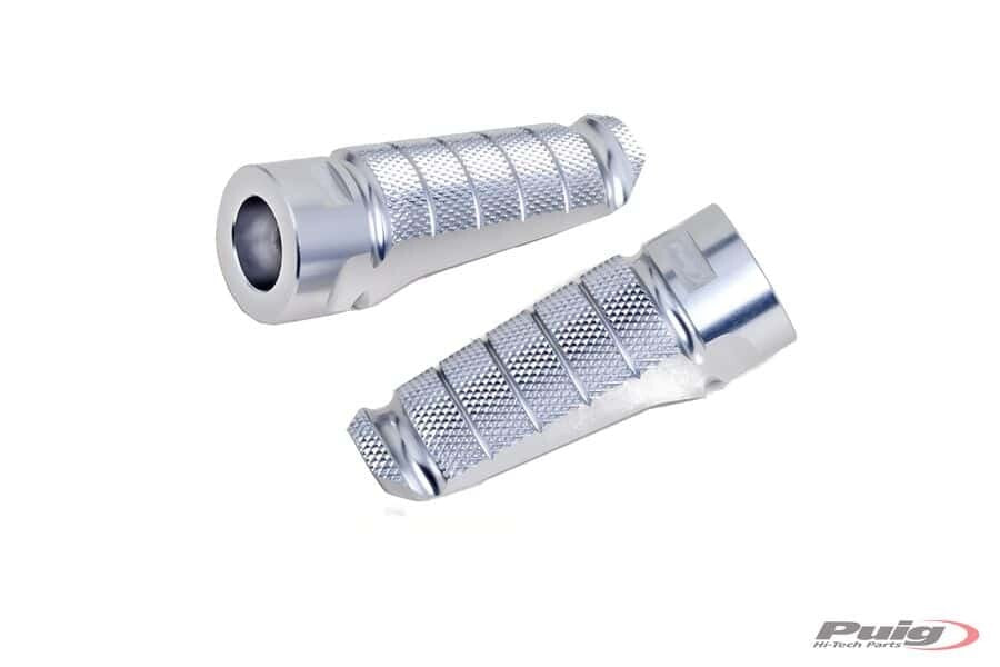 Puig Hi-Tech Parts Footpegs Racing Silver - 6301P For Harley Sportster Iron 883 2009-2020 | Ducati Motorcycles 2008-2020