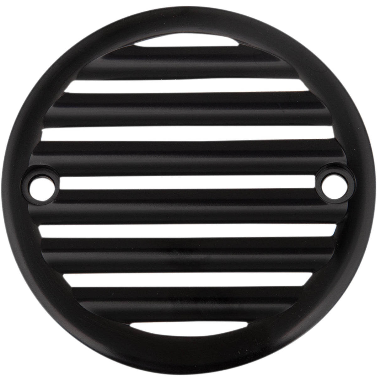 Joker Machine Points Cover Finned 2 Hole Black Anodized Silver - 02-98TC For Harley 1970-1994