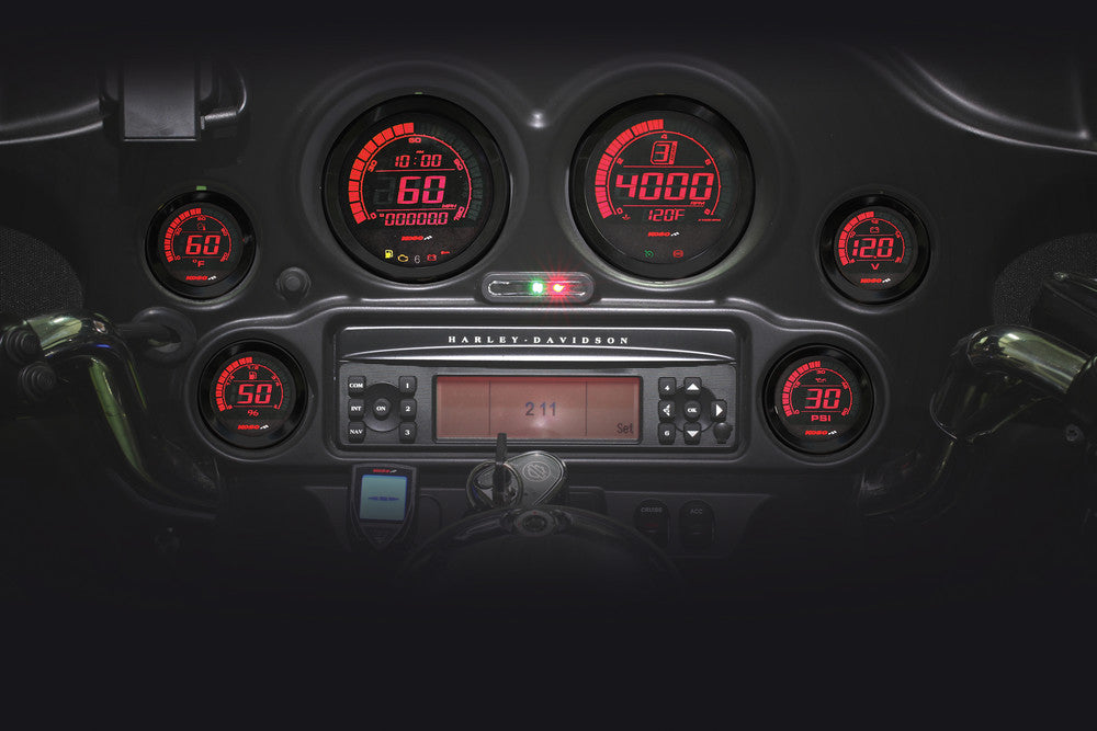 Koso North America HD-02 Series Gauge Kit Black Bezel OIL Temp - BA050907 For Harley Touring 2004-2013