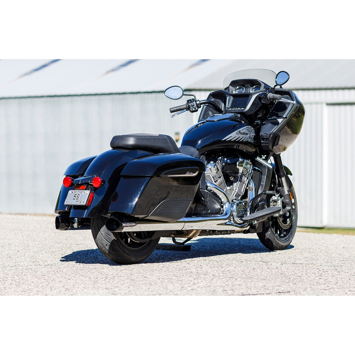 S&S Cycle 4" Broadhead Slip-On Mufflers Slash Cut Chrome - 550-1076 For Indian 2014-2022