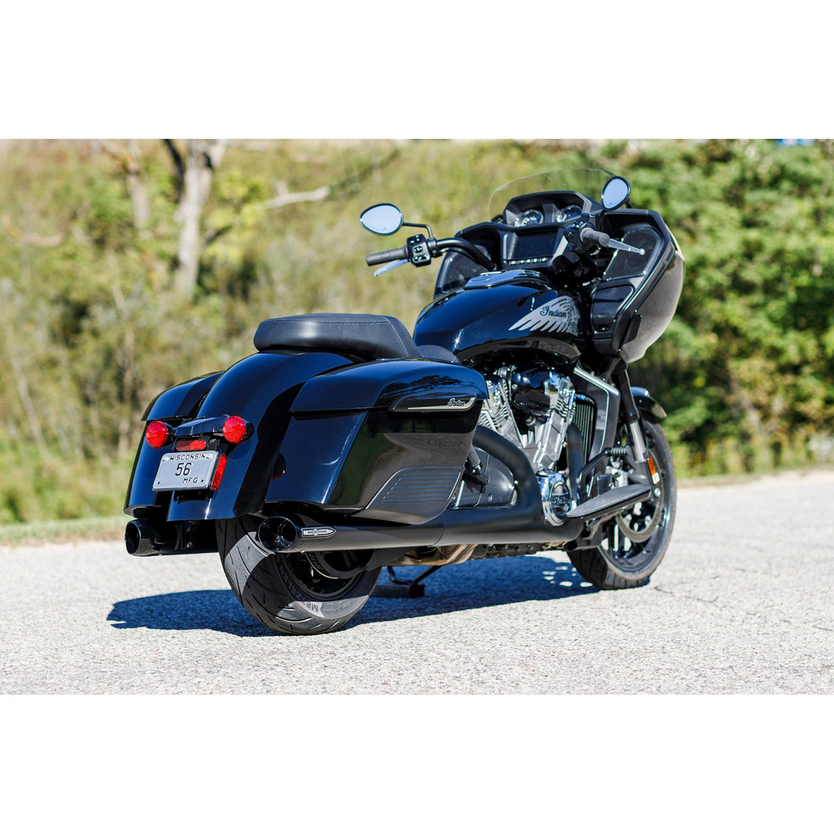 S&S Cycle 4" Broadhead Slip-On Mufflers Slash Cut Black - 550-1075 For Indian 2014-2022