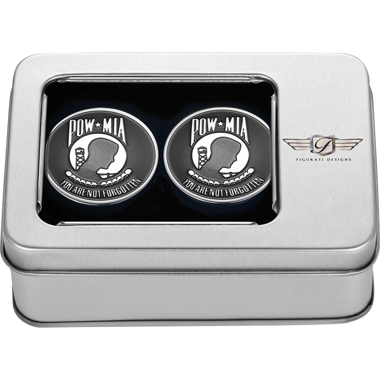 Figurati Designs Swing Arm Covers POW MIA Custom - FD50-POW-SS For Harley Motorcycles 1980-2026