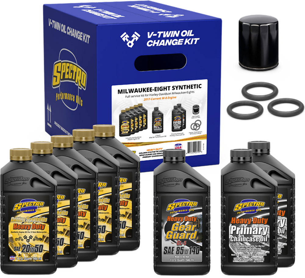 Spectro V-Twin Full OIL Service Kit M8 Synthetic - 311474 For Harley Motorcycles 2017-2026 | Arctic Cat Powder Special 600 2000
