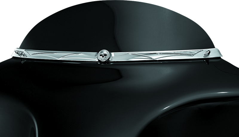 Kuryakyn Zombie Windshield Trim Chrome - 1198 For Harley Touring 1996-2013