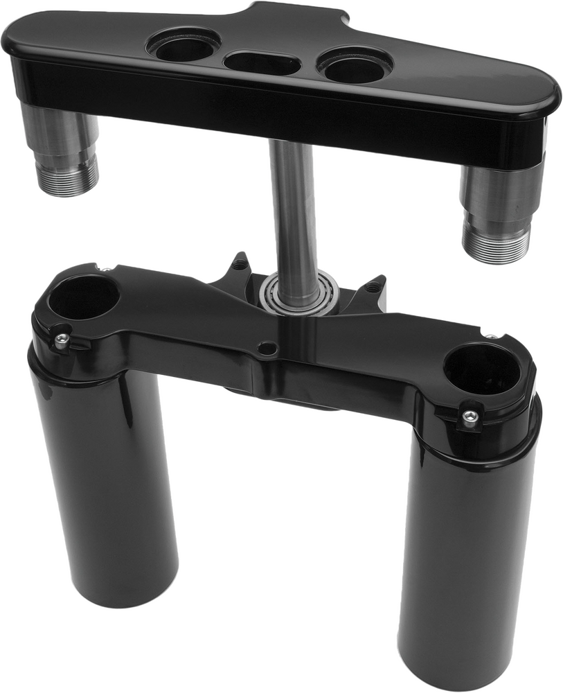 Hawg Halters Inc 4 DEG Raked Tripple Trees 41MM Black Custom - 41FBAR4 For Harley Softail / Screamin' 1986-2017