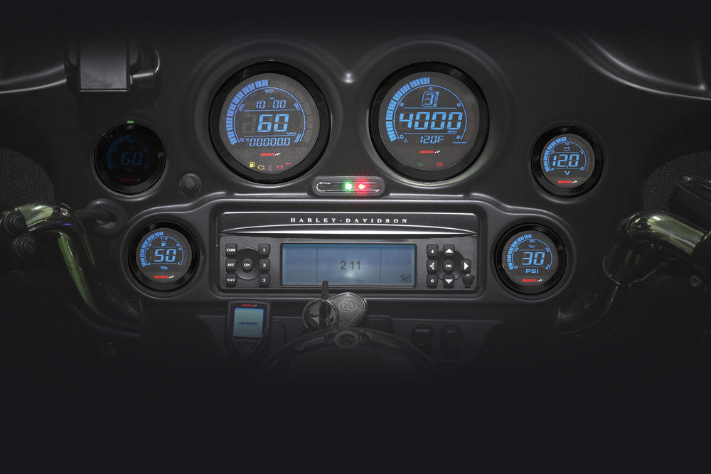 Koso North America HD-02 Series Gauge Kit Black Bezel OIL Temp - BA050907 For Harley Touring 2004-2013