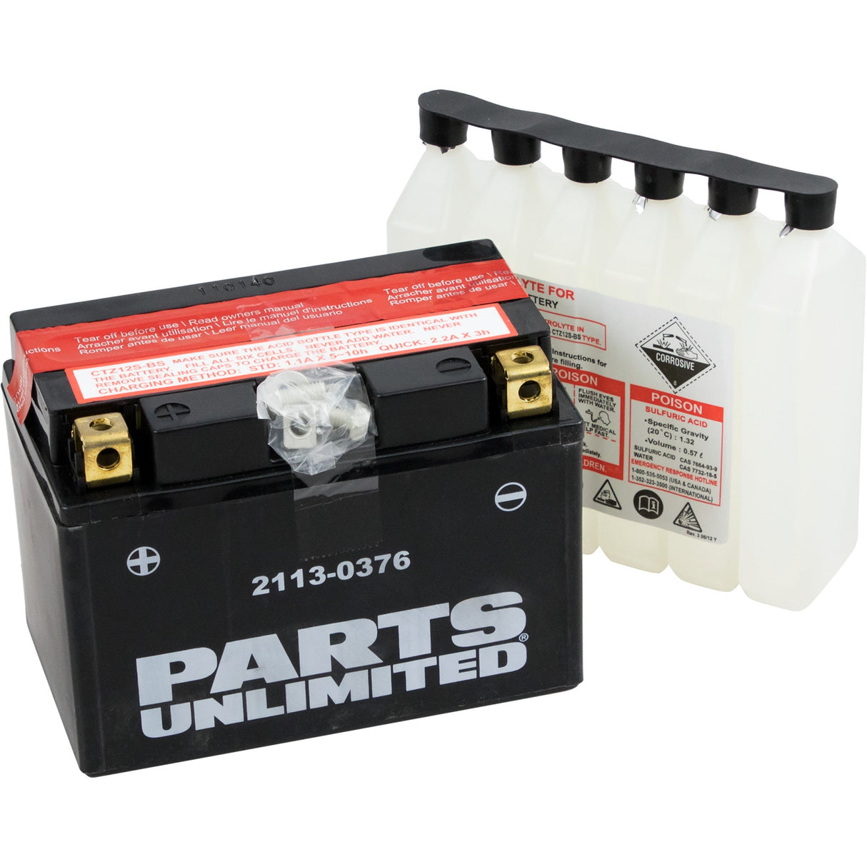 Parts Unlimited Battery - 2113-0376 For Honda Motorcycles 2000-2018 | Yamaha 1200 Super Tenere / Super Tenere 2011-2019 | BMW 1000 2009-2015