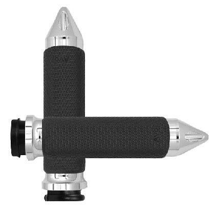 Avon FLY BY Wire Throttle Memory Foam Grip Chrome - MF-63-CH-FLY-SP For Harley Motorcycles 2008-2019