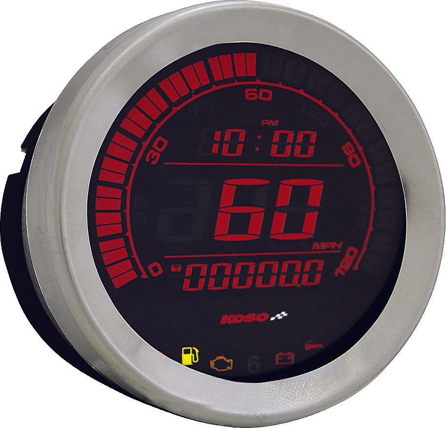 Koso North America Digital Gauge Cluster Silver Bezel Flht AND Fltr - BA050901 For Harley Touring 2004-2013