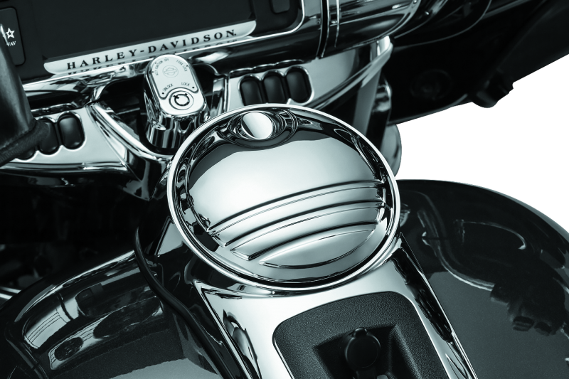 Kuryakyn Tri-Line Fuel Door Chrome - 6968 For Harley Touring 2008-2021
