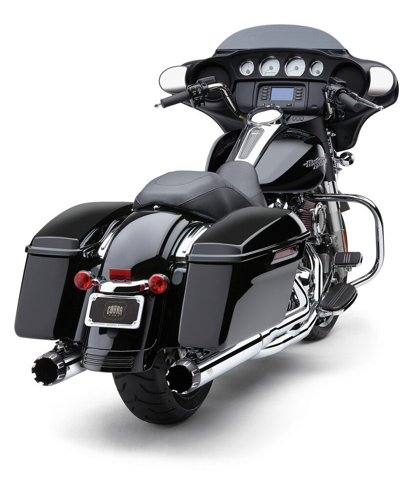 Cobra 4" Dual CUT TIP Slip-ON Chrome - 6266 For Harley Touring 1995-2016