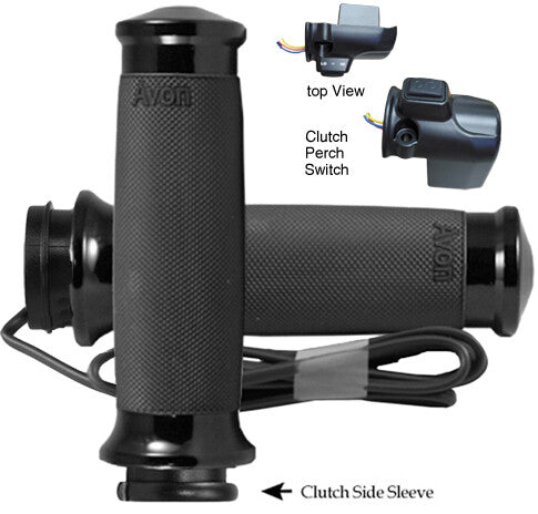 Avon Custom Contour FBW Heated Grips Fltr Black - CC-86-AN-FLY-RH For Harley Road Glide 2015-2021