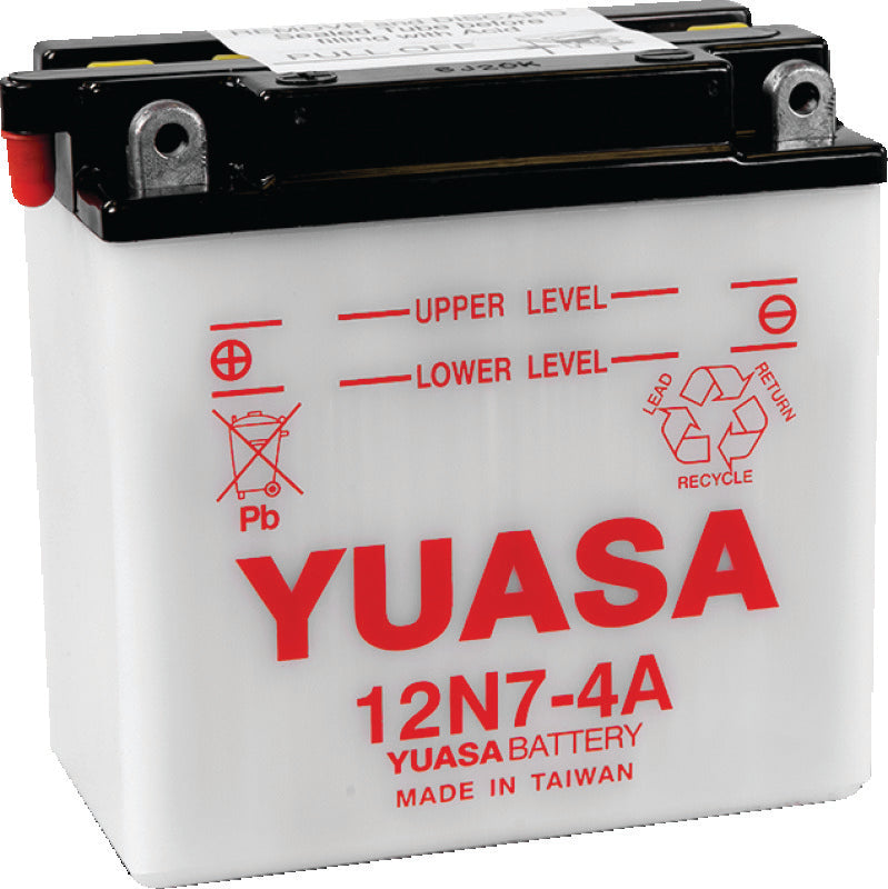 Yuasa Battery 12N7-4A Conventional 12-Volt Battery - YUAM2274A For Suzuki Titan / 500 Titan / GS400X / 400X 1968-1975 | Harley Sportster 1970-1978
