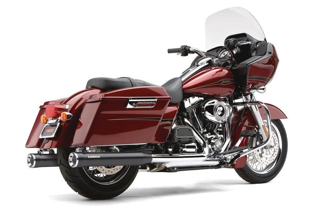 Cobra 3" RPT Slip-ONS Black - 6070RB For Harley Touring 1995-2016