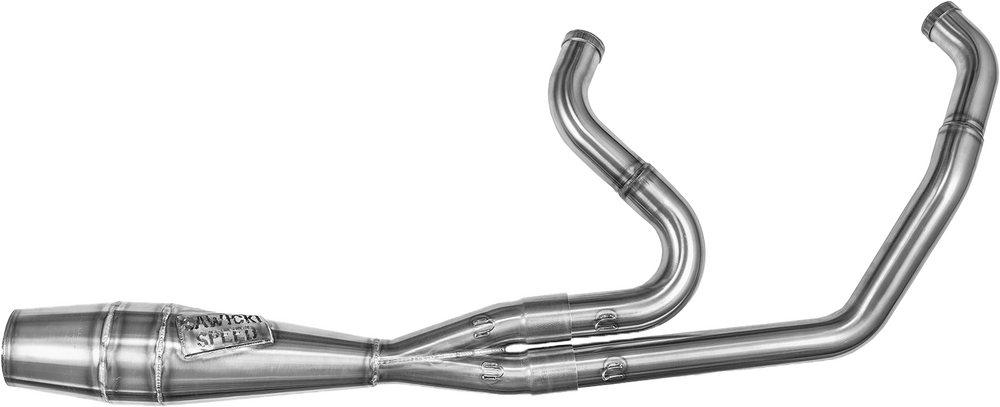 Sawicki 2IN1 M8 Softail Shorty Cannon Brushed SS - 930-01238 For Harley Softail 2018-2024
