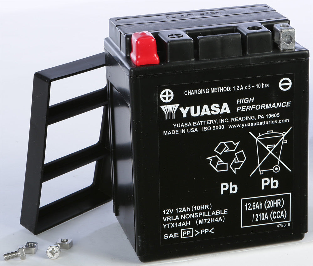 Yuasa Battery YTX14AH Sealed Factory Activated - YUAM72H4A For Indian Scout 2015-2024