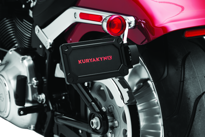 Kuryakyn 3142 Nova Side Mount License Plate Frame Gloss Black
