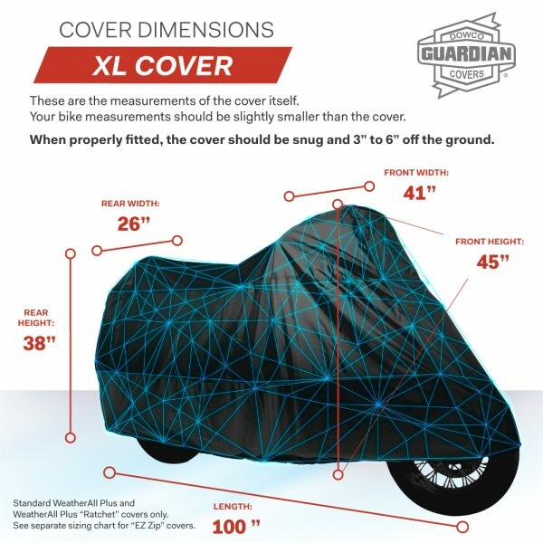 Dowco Cover Weatherall Plus XL - 50004-02 For Yamaha Motorcycles 1996-2008 | Honda Motorcycles 1997-2009 | Victory 92 / TC 92 / Kingpin Tour 2001-2009