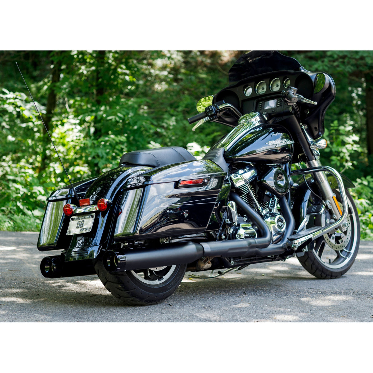 S&S Cycle 4-1/2" MK45 Performance Mufflers — Thruster Black Thruster - 550-0666 For Harley Touring 2017-2026