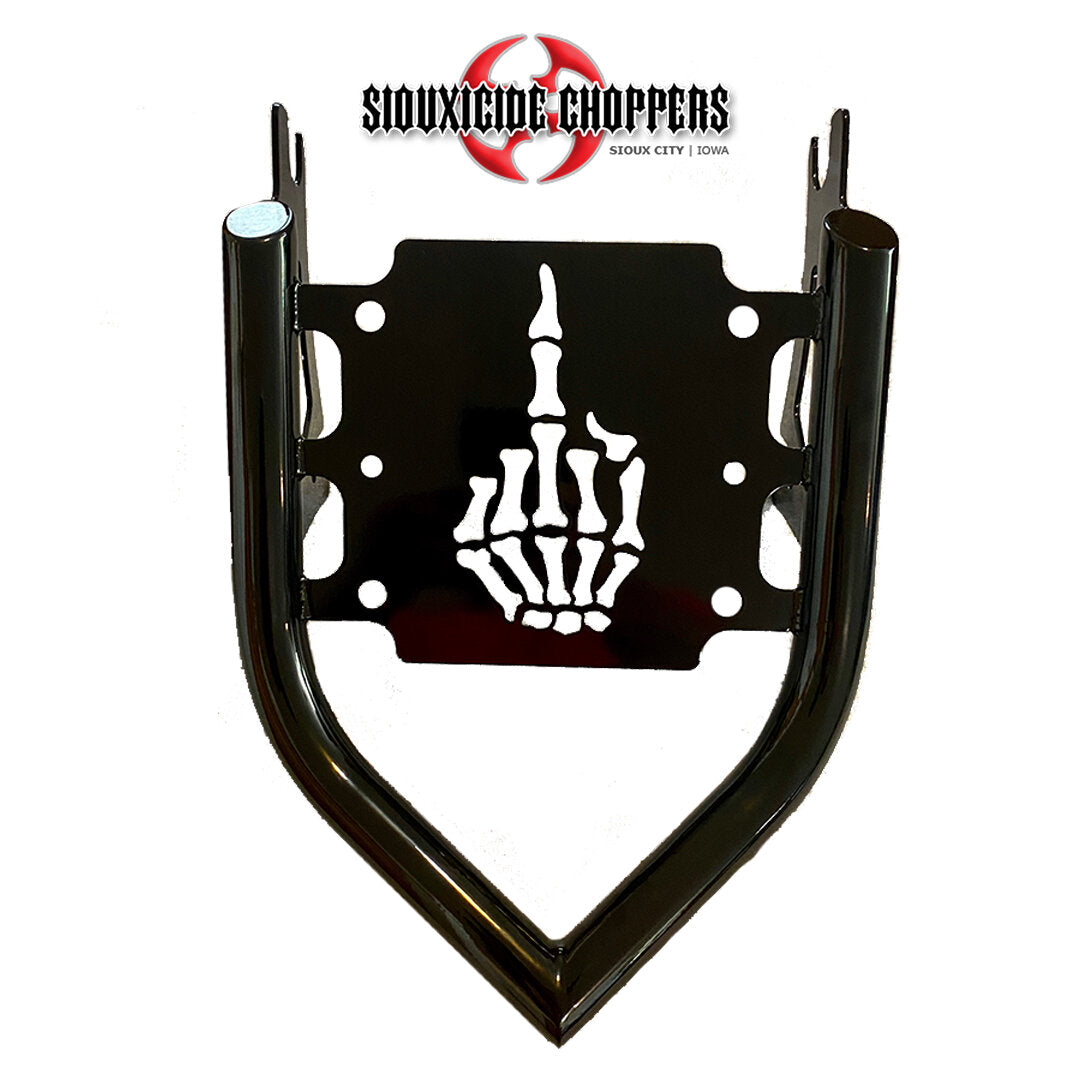 Siouxicide Choppers Indian Luggage Rack - Skull, Satin Black